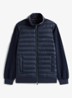 Mixed Texture Quilted Zip-Thru Sweatshirt - Donkerblauw