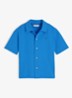 Overhemd met logoborduring - Blauw