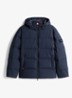Puffer jack met capuchon en waterafstotende coating - Donkerblauw