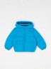 Puffer jack met donsvulling en afneembare capuchon - Blauw