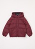 Puffer jack met donsvulling en afneembare capuchon - Bordeauxrood