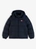 Puffer jas met afneembare capuchon - Donkerblauw