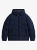 Puffer jas met donsvulling en capuchon - Donkerblauw