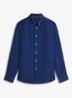 Regular fit overhemd van linnen - Carbon Navy-DCC / Donkerblauw