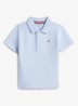 Regular fit polo in katoenblend - Lichtblauw