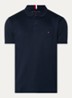 Regular fit polo met logoborduring - Donkerblauw