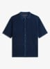 Relaxed fit overhemd met opengewerkt dessin - Donkerblauw