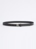 Riem van leer met logo - Zwart