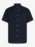 Seersucker regular fit overhemd met borstzak - Blauw