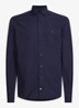 Slim fit overhemd met logo - Donkerblauw