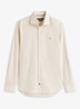 Slim fit overhemd met logo - Beige