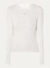 Slim Ribbed Long Sleeve T-Shirt - Gebroken wit