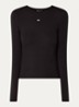 Slim Ribbed Long Sleeve T-Shirt - Zwart
