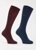Sokken in katoenblend met logo in 2-pack - Bordeauxrood