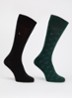 Sokken met print en logo in 2-pack - Groen