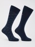 Sokken met print en logo in 2-pack - Donkerblauw