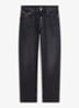 Straight fit jeans met donkere wassing - Zwart