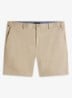 Straight fit korte chino in katoenblend - Beige