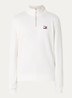 Sweater met halve rits en logo - Wit