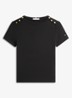 T-shirt met knoop detail - Zwart