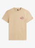 T-shirt met logo- en backprint - Beige