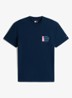 T-shirt met logo- en backprint - Donkerblauw