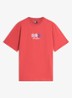 T-shirt met logo- en backprint - Rood