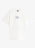 T-shirt met logo- en backprint - Ecru-YBL