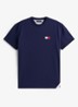 T-shirt met logo- en backprint - Donkerblauw