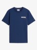 T-shirt met logo- en backprint - Donkerblauw