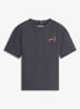 T-shirt met logo- en backprint - Middengrijs
