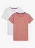 T-shirt met logo in 2-pack - Donkerroze