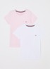 T-shirt met logo in 2-pack - Lichtroze
