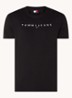T-shirt met logoborduring - Zwart