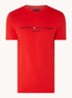 T-shirt met logoborduring  - Fireworks / rood