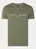 T-shirt met logoborduring  - Battle green / groen