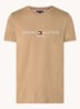 T-shirt met logoborduring  - Safari canvas / beige
