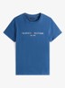 T-shirt met logoborduring  - Aegean sea / blauw