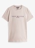 T-shirt met logoborduring  - Heathered pebble / beige
