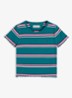 T-shirt met ribstructuur en logo - Turquoise