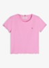 T-shirt met ribstructuur en logo - Roze