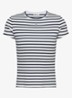 T-shirt met ribstructuur en logoborduring - Wit