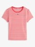 T-shirt met ribstructuur en logoborduring - Rood