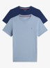 T-shirt met ronde hals in 2-pack - Brisk Blue