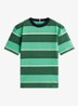 T-shirt met streepprint en logo - Groen