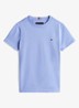 T-shirt met streepprint en logoborduring - Vintage iris / wit