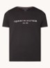 T-shirt van  katoen met logoborduring - Zwart