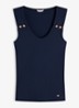 Tanktop met ribstructuur - Donkerblauw