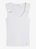 Tanktop met ribstructuur - Gebroken wit