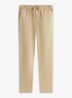 Tapered fit chino in linnenblend - Khaki